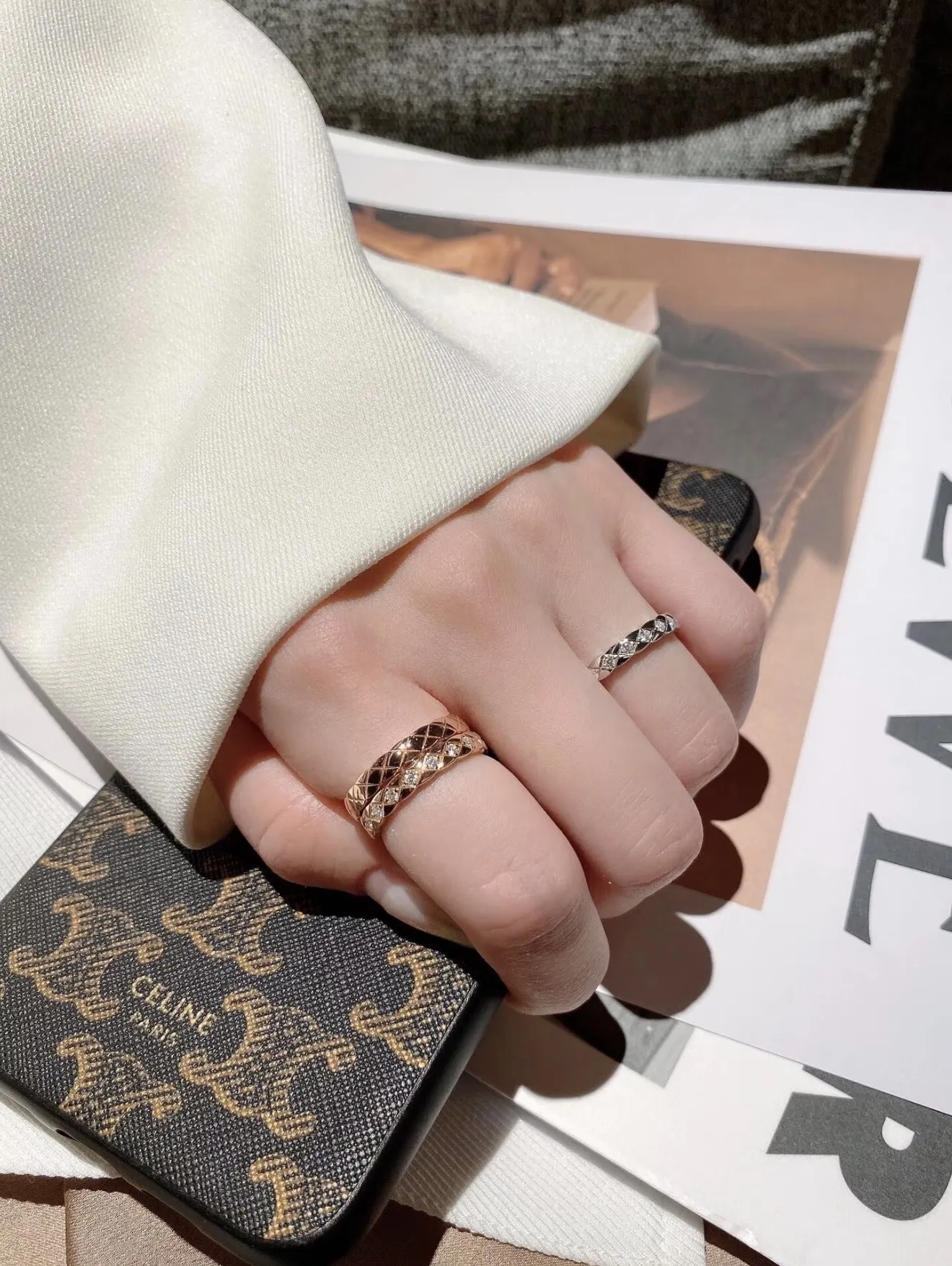 Coco Crush Diamond Quilted Ring (Sterling Silver) D23516564 — view 11