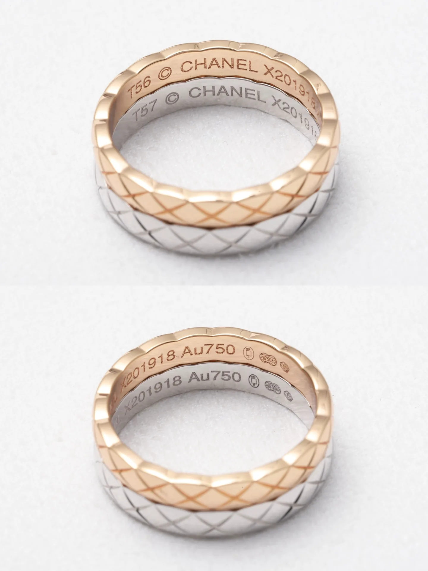 Coco Crush Quilted Narrow Ring (Sterling Silver) D22516565 — view 6