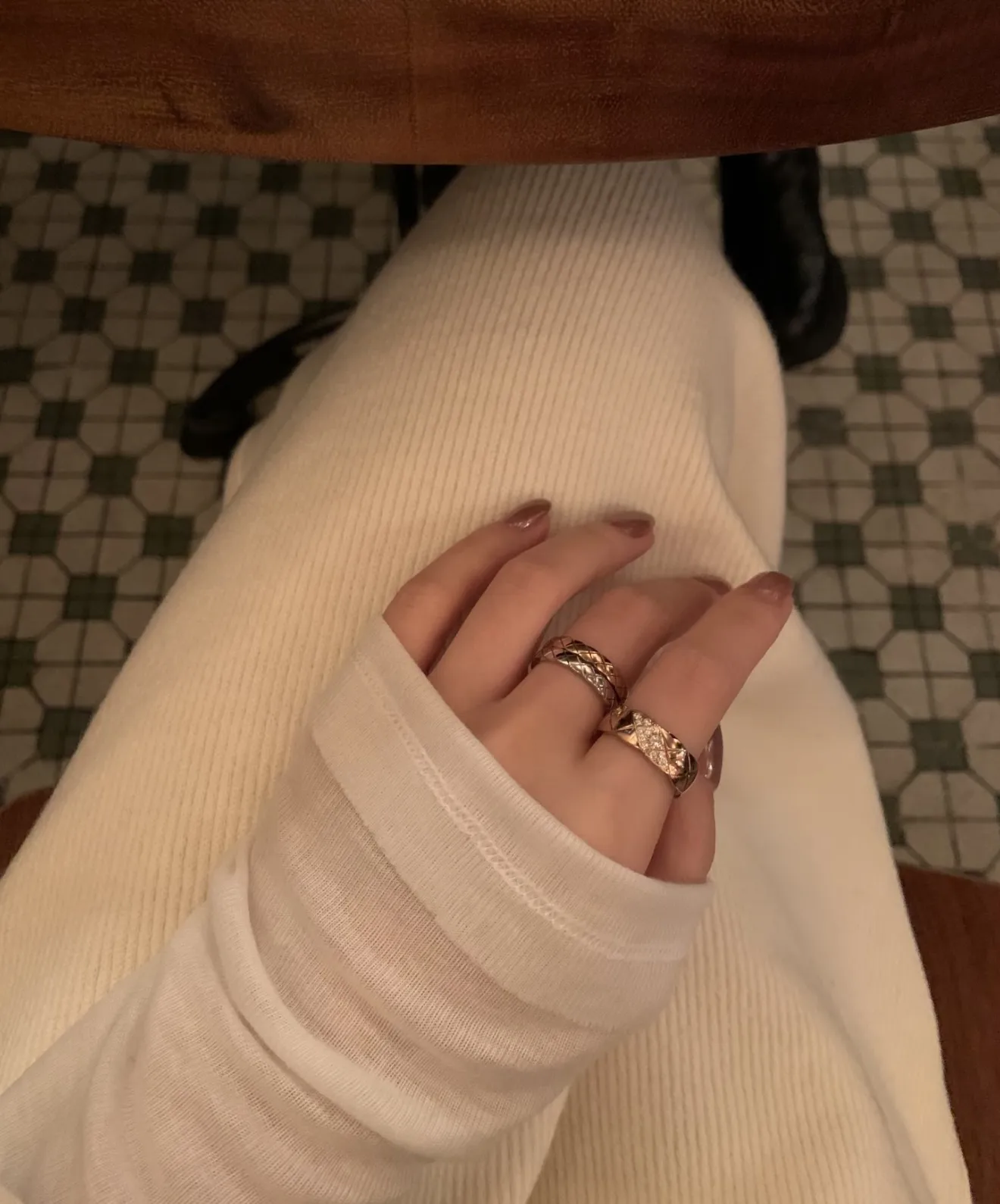 Coco Crush Quilted Narrow Ring (Sterling Silver) D22516565 — view 12