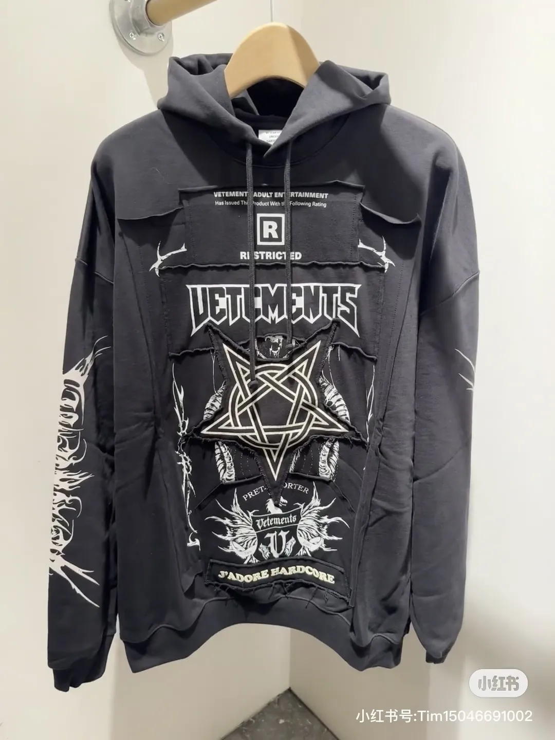 Patchwork Graphic Oversized Cotton Hoodie D26012756