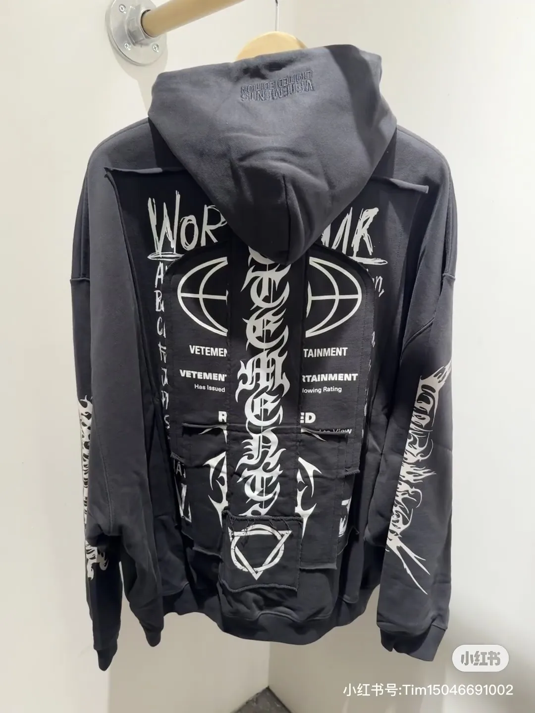 Patchwork Graphic Oversized Cotton Hoodie D26012756 — view 2