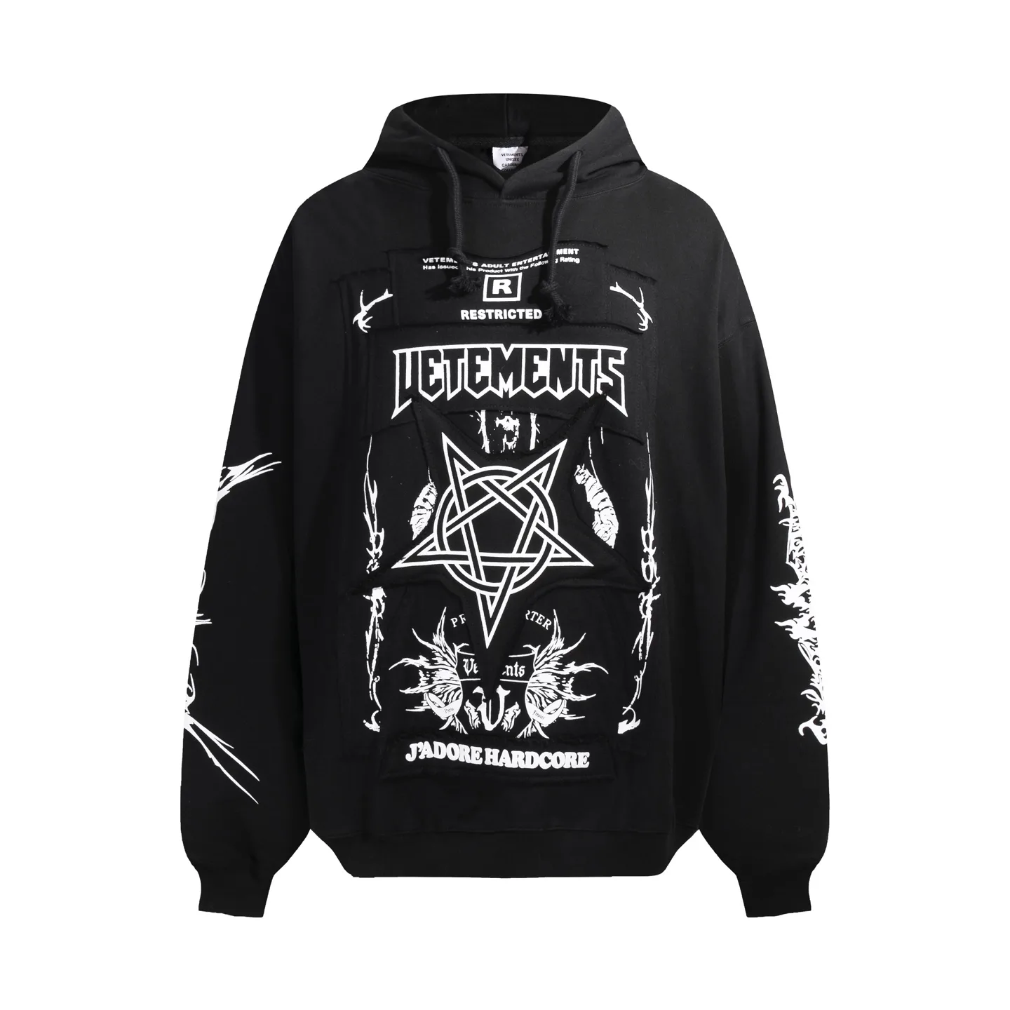 Patchwork Graphic Oversized Cotton Hoodie D26012756 — view 9