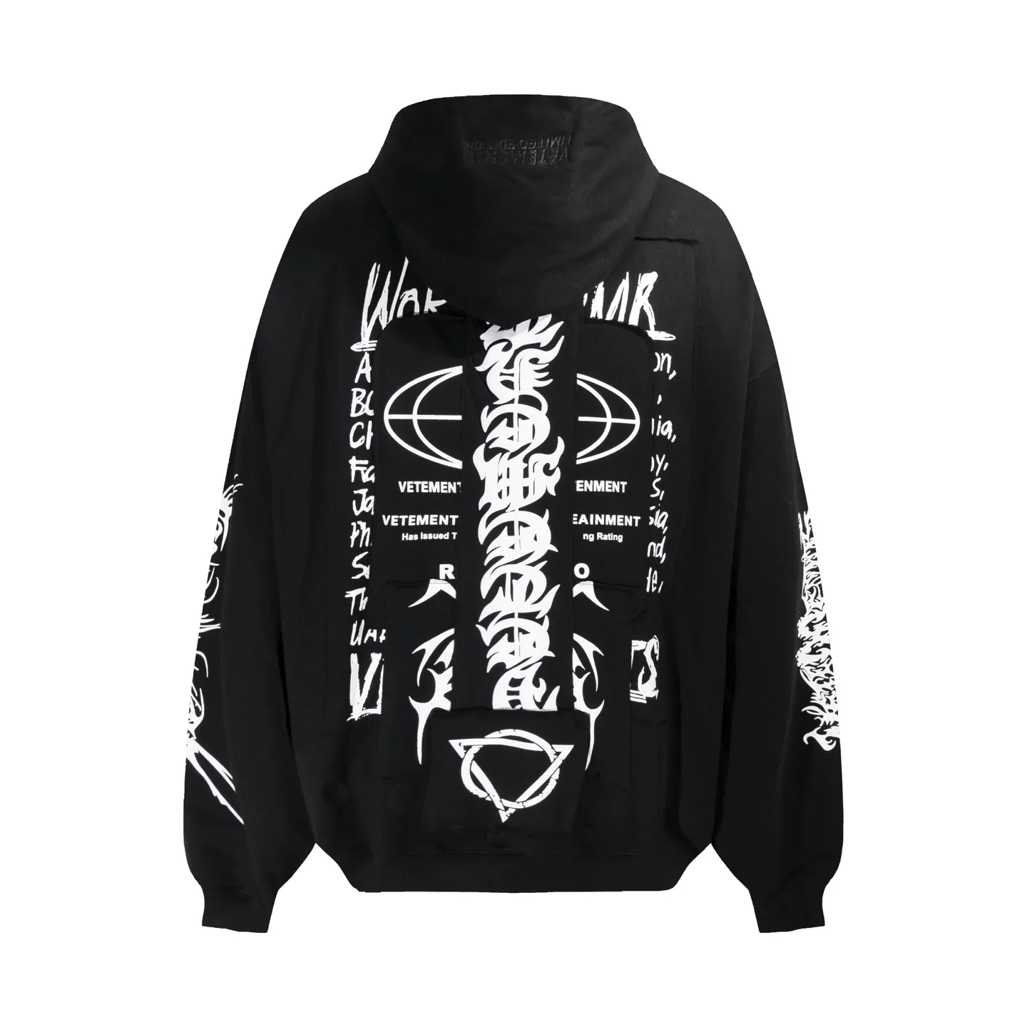 Patchwork Graphic Oversized Cotton Hoodie D26012756 — view 10