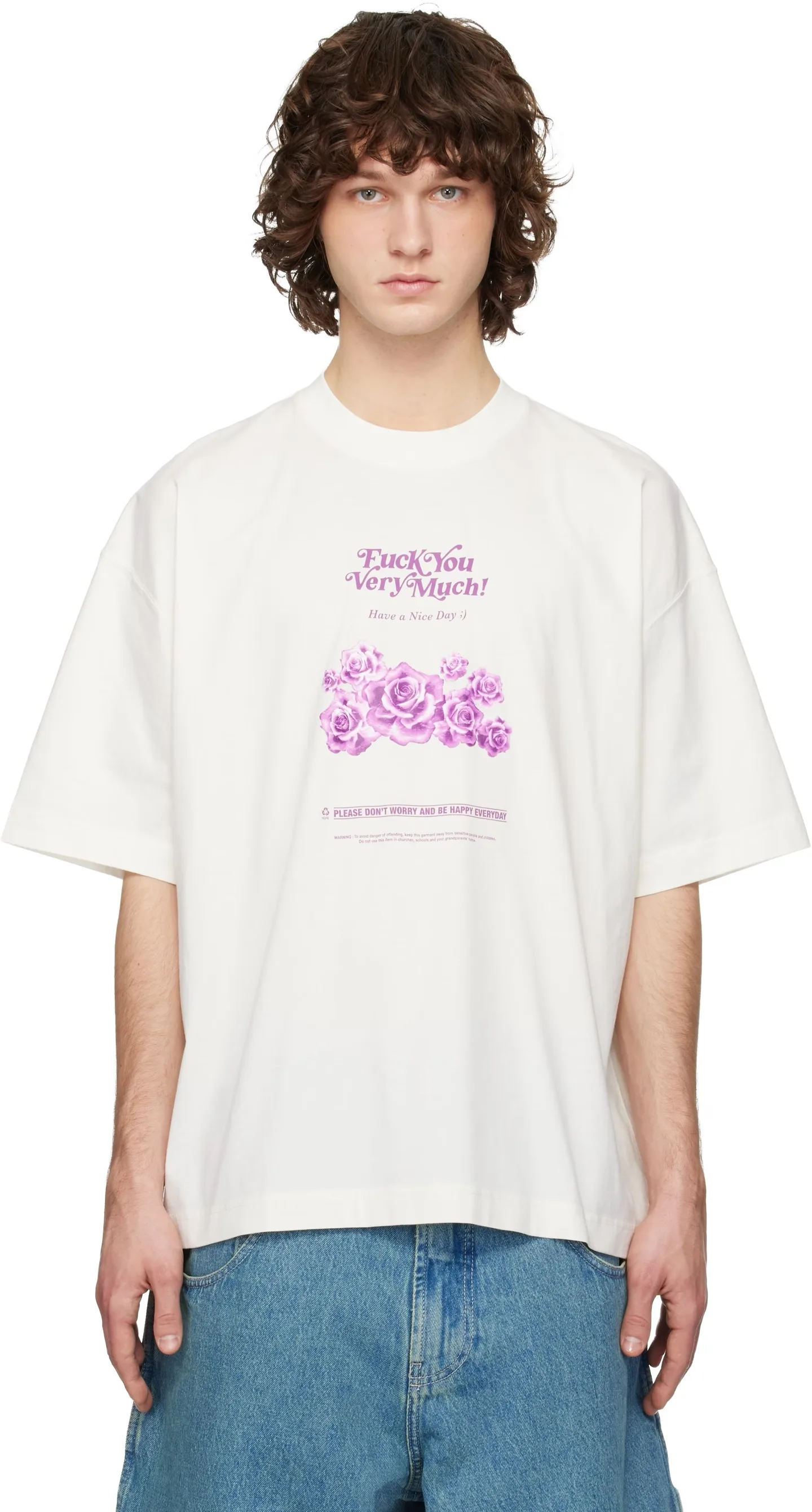 Oversized Floral Graphic Print T-Shirt D14012735 — view 2
