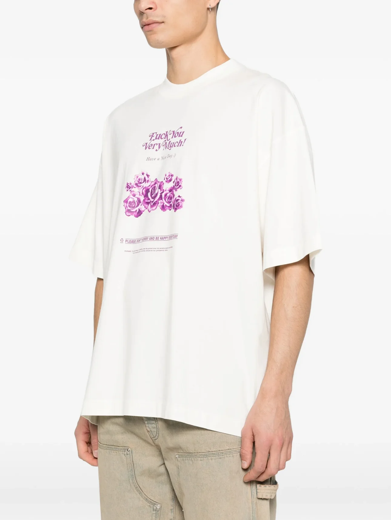 Oversized Floral Graphic Print T-Shirt D14012735 — view 6