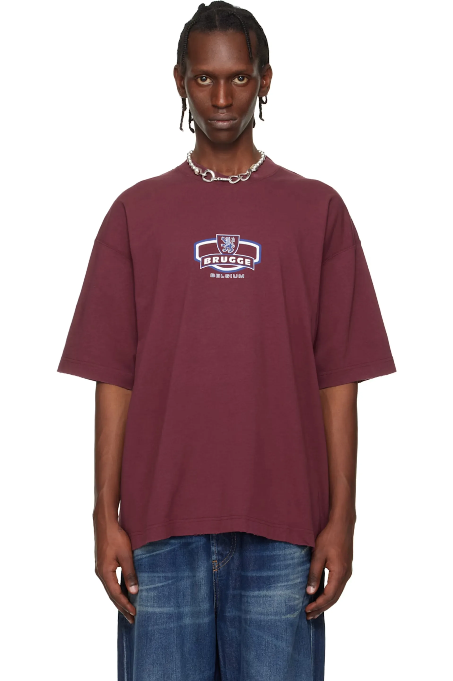 Brugge Graphic Oversized Cotton T-Shirt D14012733