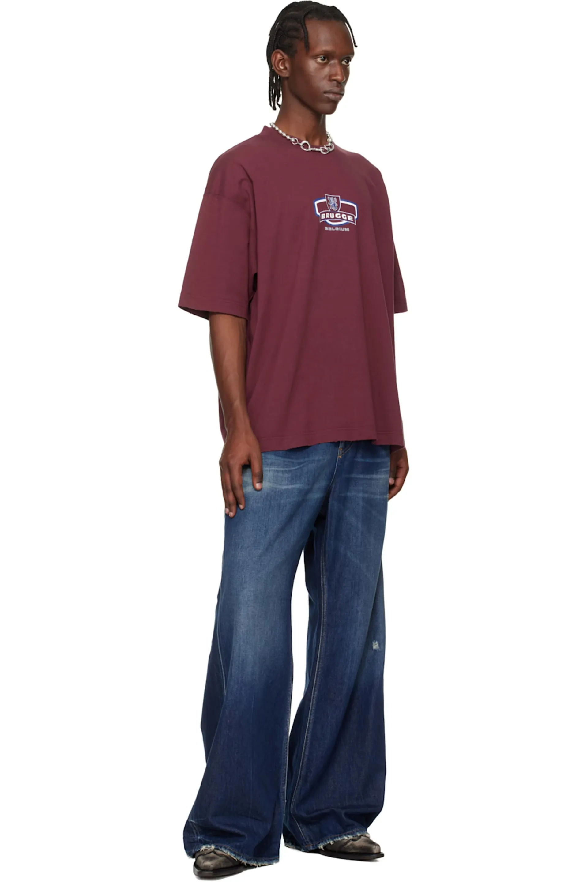 Brugge Graphic Oversized Cotton T-Shirt D14012733 — view 4