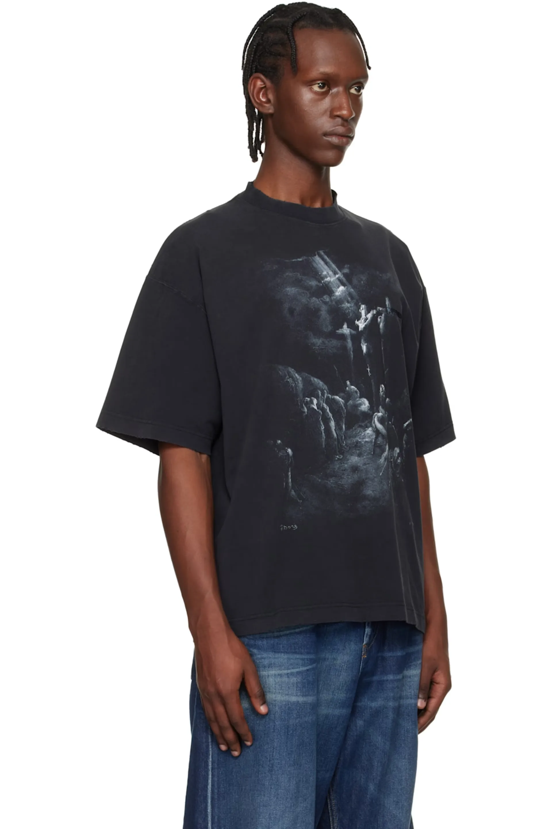 Washed Graphic Print Oversized T-Shirt D15512730 — view 3
