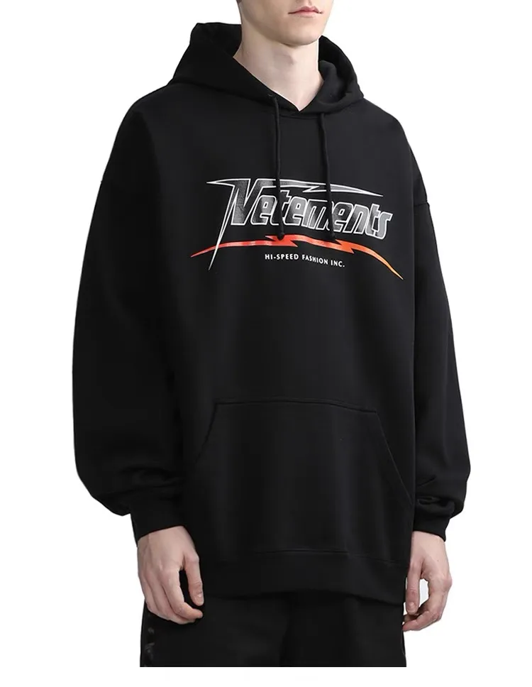 Hi-Speed Logo Print Cotton-Jersey Hoodie D21812773 — view 3