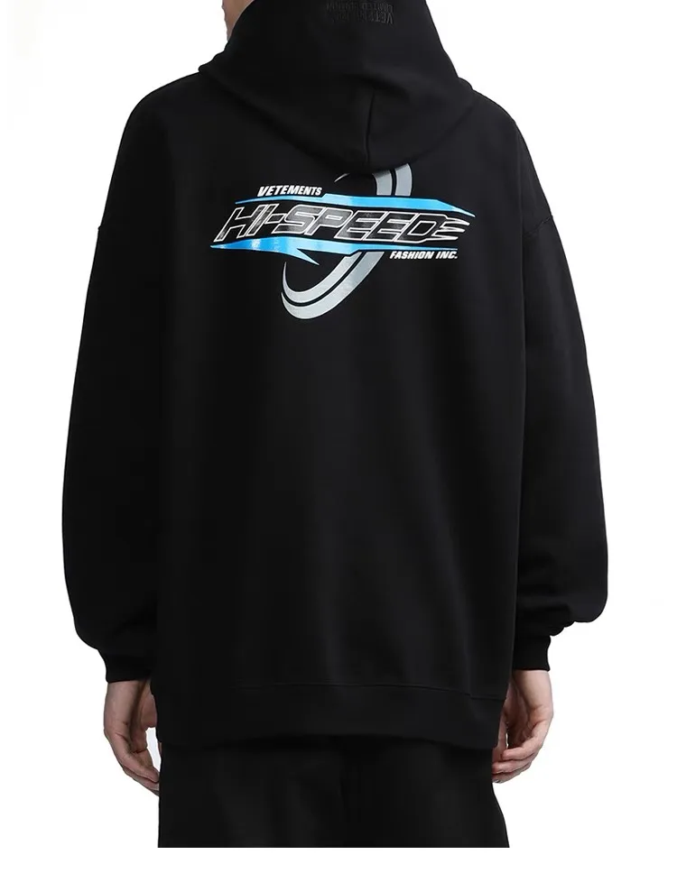 Hi-Speed Logo Print Cotton-Jersey Hoodie D21812773 — view 4