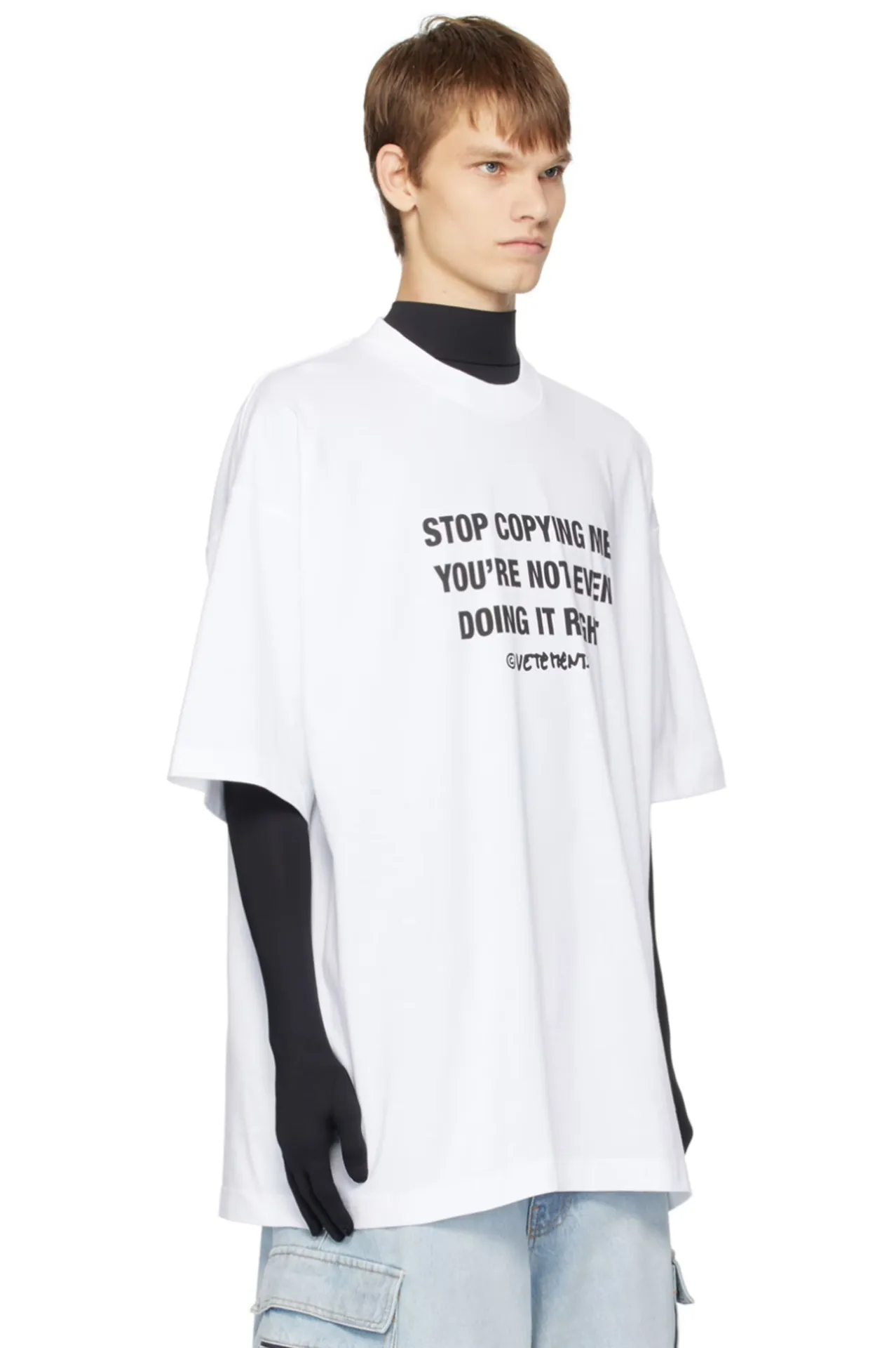 Logo-Print Oversized Cotton-Jersey T-Shirt D14012745 — view 3