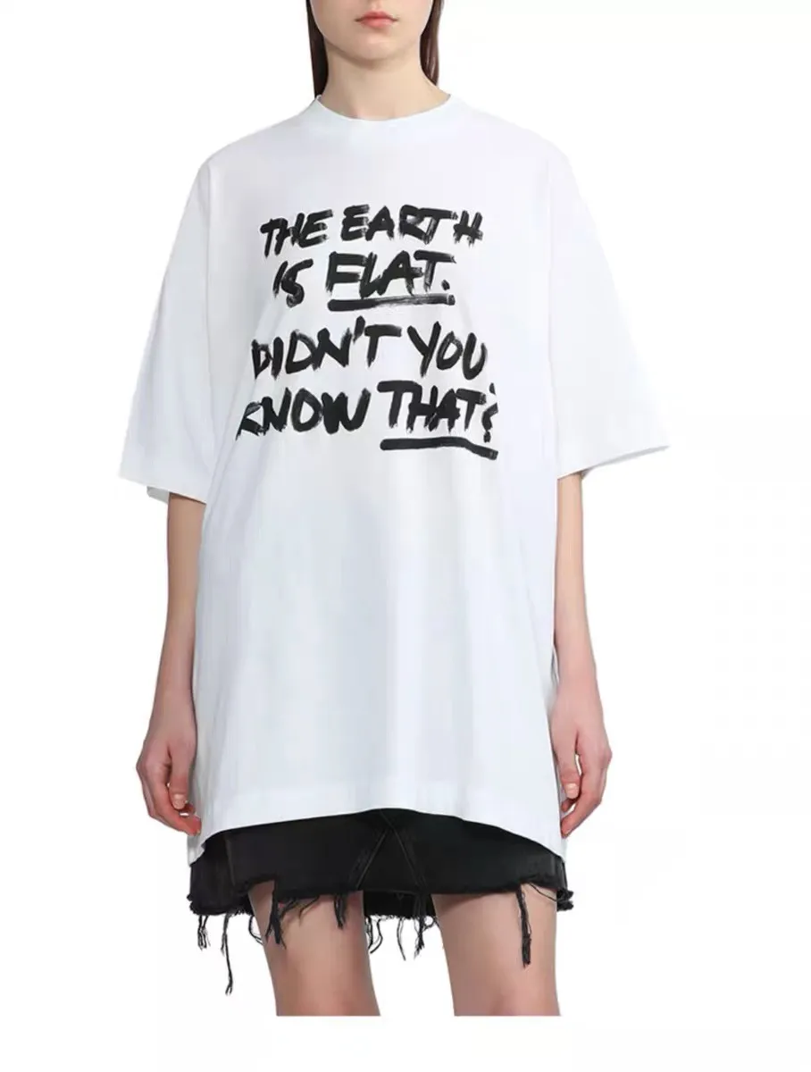 The Earth Is Flat Printed Cotton T-Shirt D14012744 — view 3