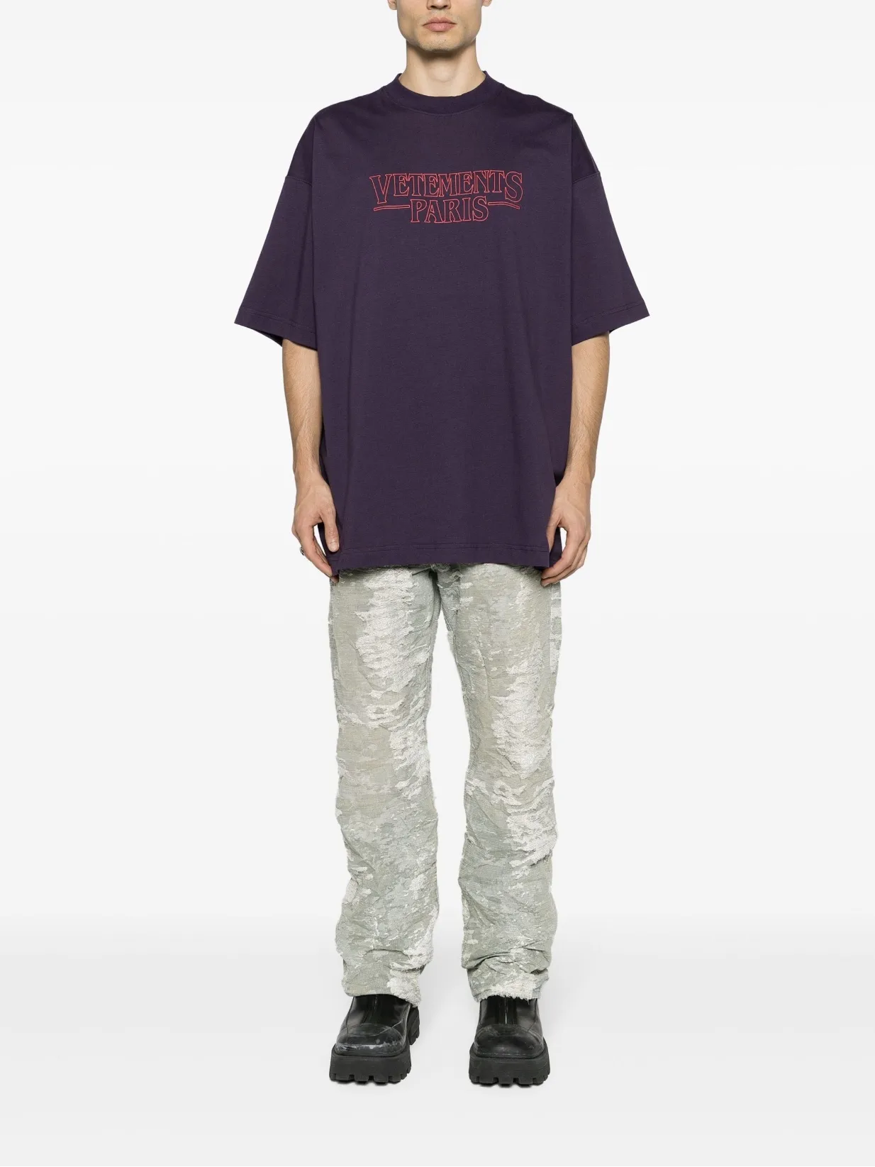 Logo-Print Oversized Cotton-Jersey T-Shirt D14012743 — view 5