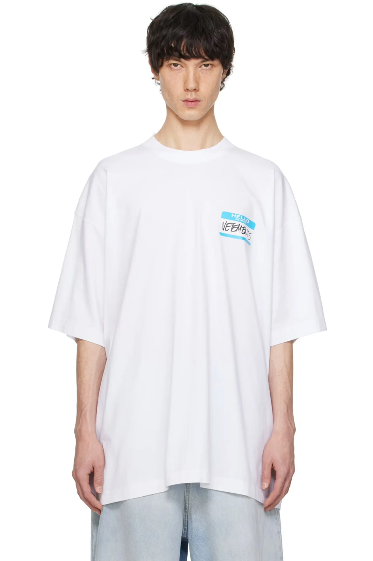 Hello My Name Is Logo Oversized T-Shirt D14012742 — view 4
