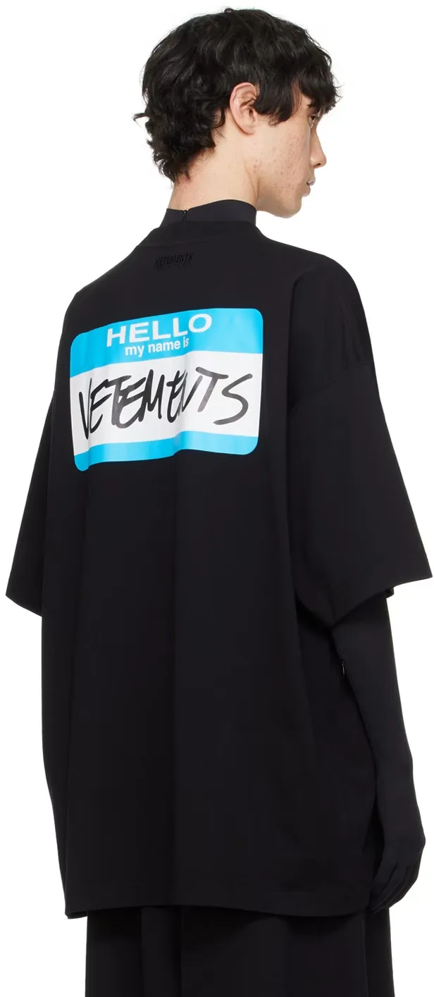 Hello My Name Is Logo Oversized T-Shirt D14012742 — view 5