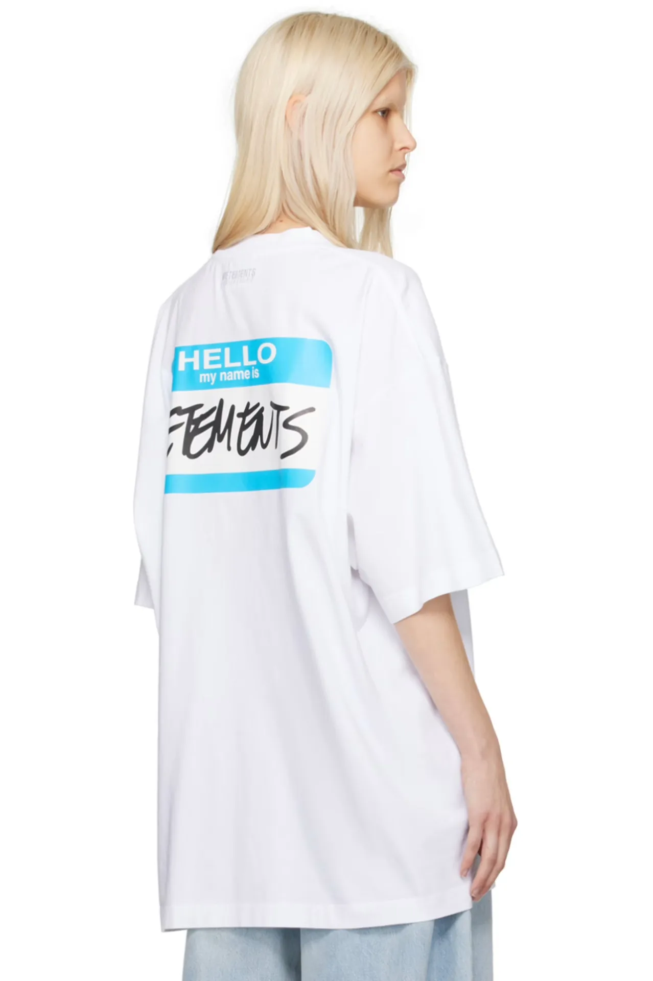 Hello My Name Is Logo Oversized T-Shirt D14012742 — view 7