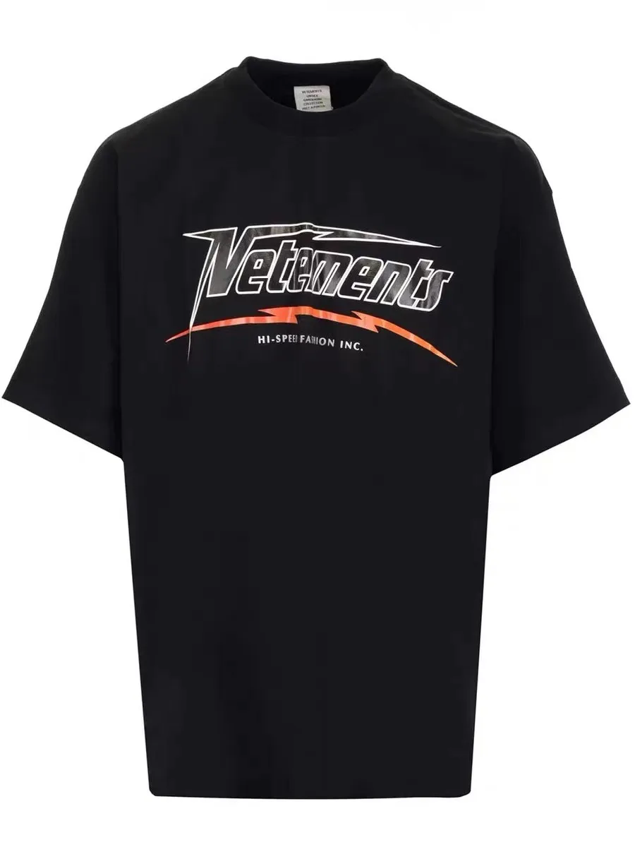 Hi-Speed Logo Print Cotton T-Shirt D14012741