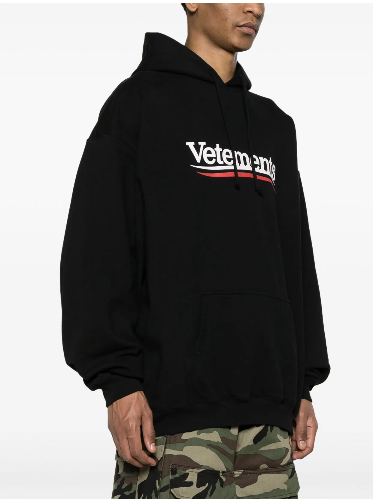 Logo-Print Oversized Cotton-Blend Hoodie D21812770 — view 3