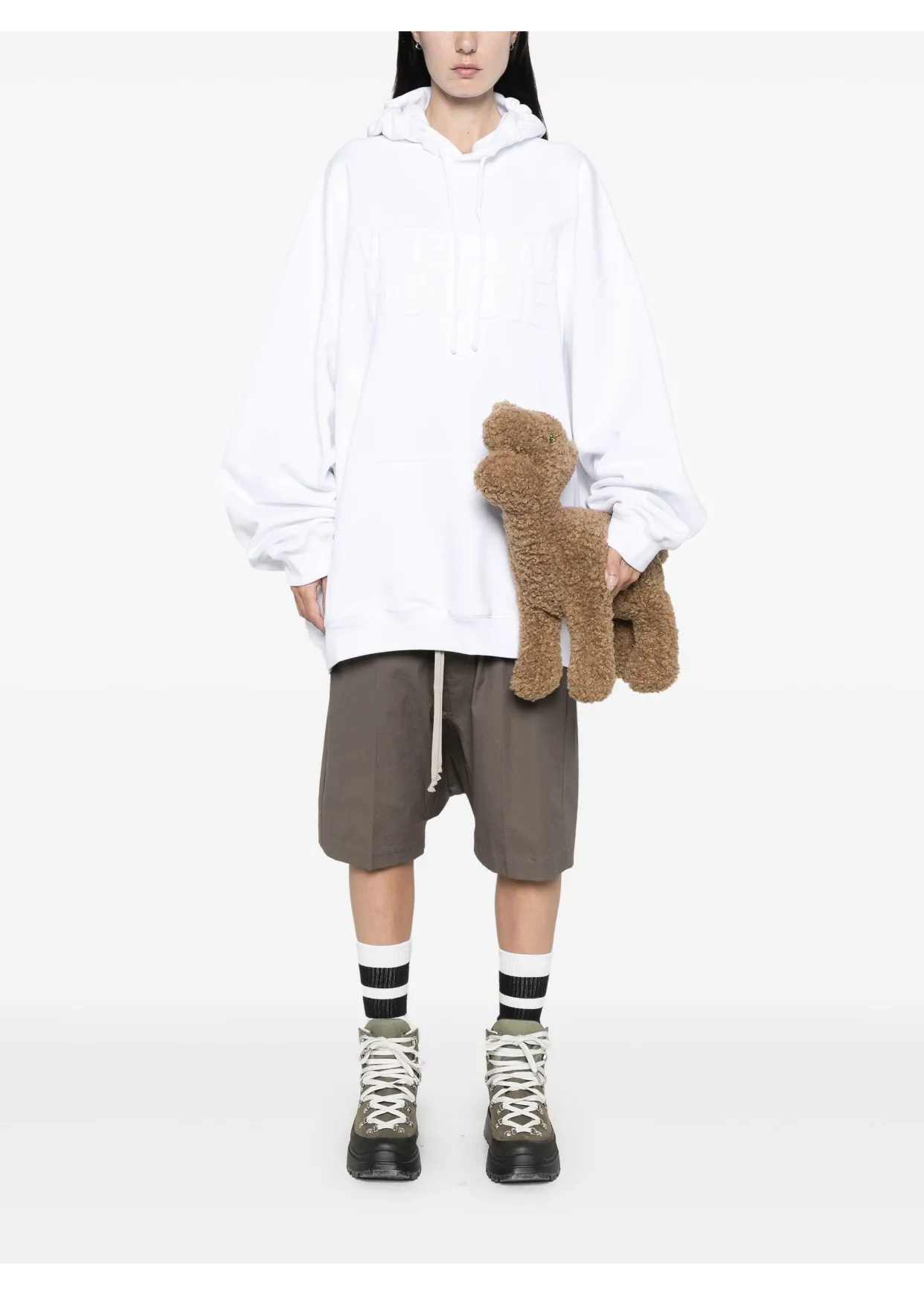Logo-Embossed Oversized Cotton-Blend Hoodie D21812765 — view 4