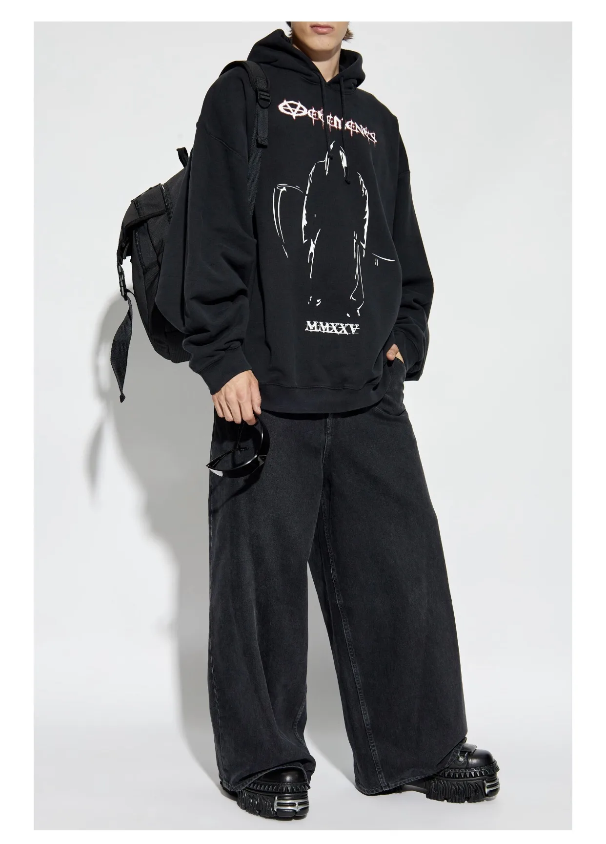 Grim Reaper Graphic Oversized Hoodie D22512762 — view 4