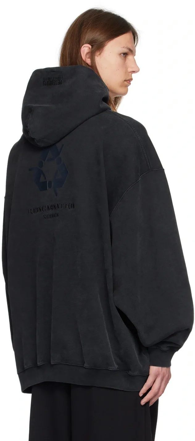 Logo-Embroidered Washed Cotton-Jersey Hoodie D22512758 — view 3
