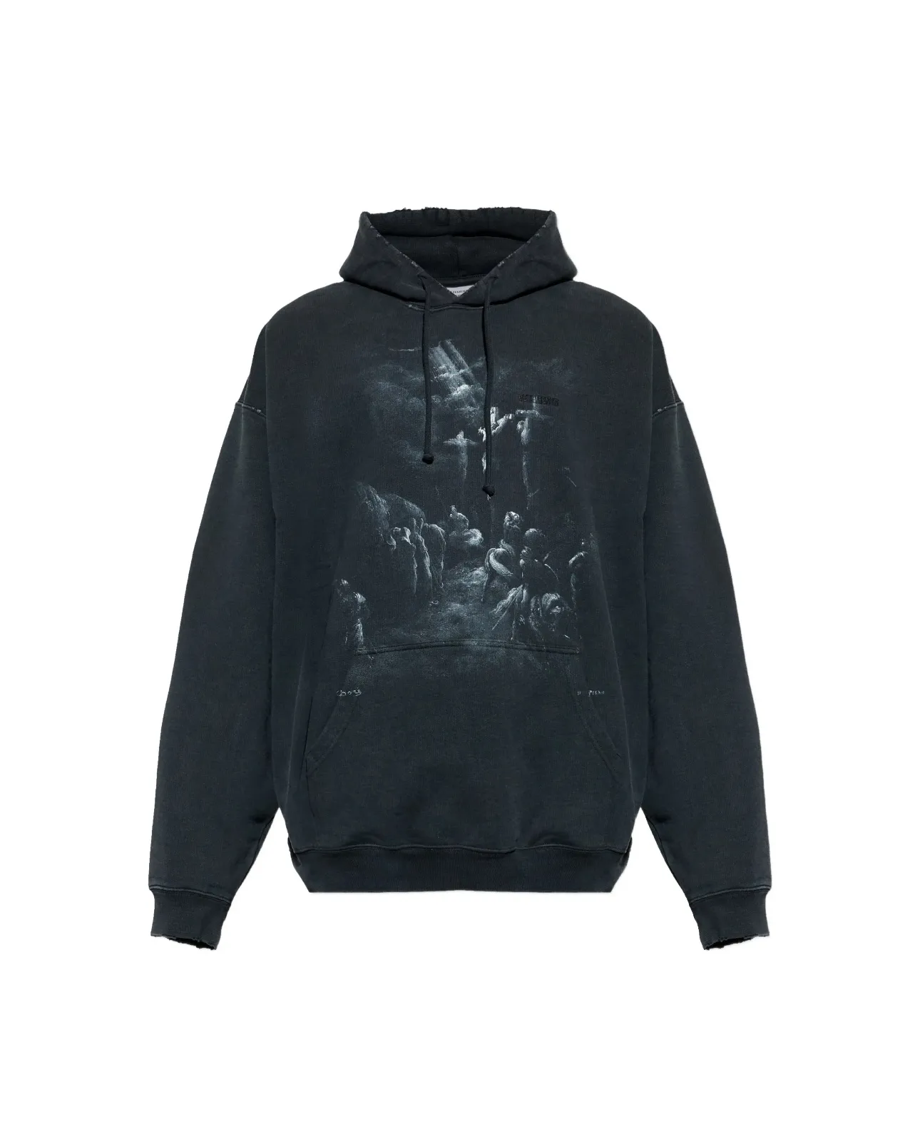 Washed Graphic Print Oversized Hoodie D23012728