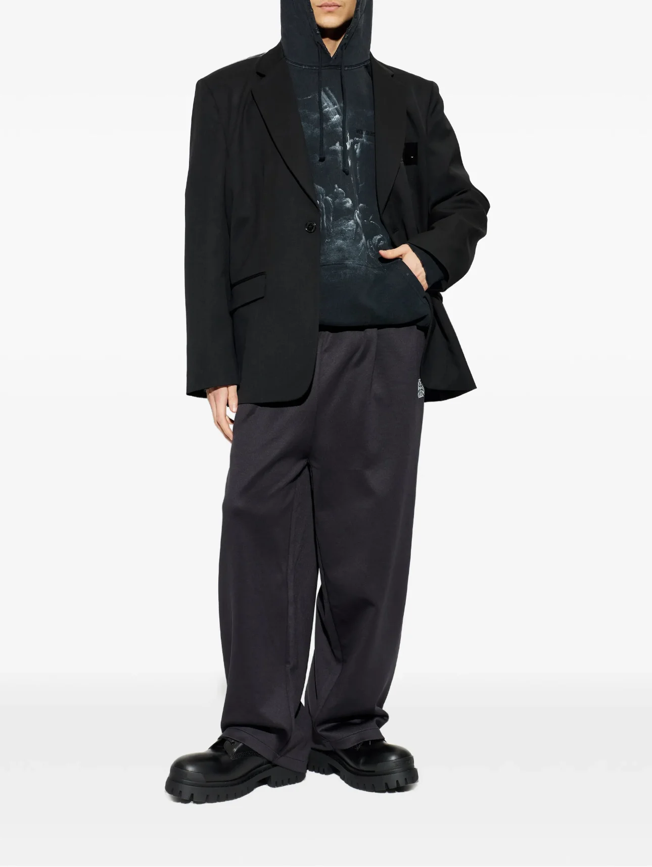 Washed Graphic Print Oversized Hoodie D23012728 — view 4