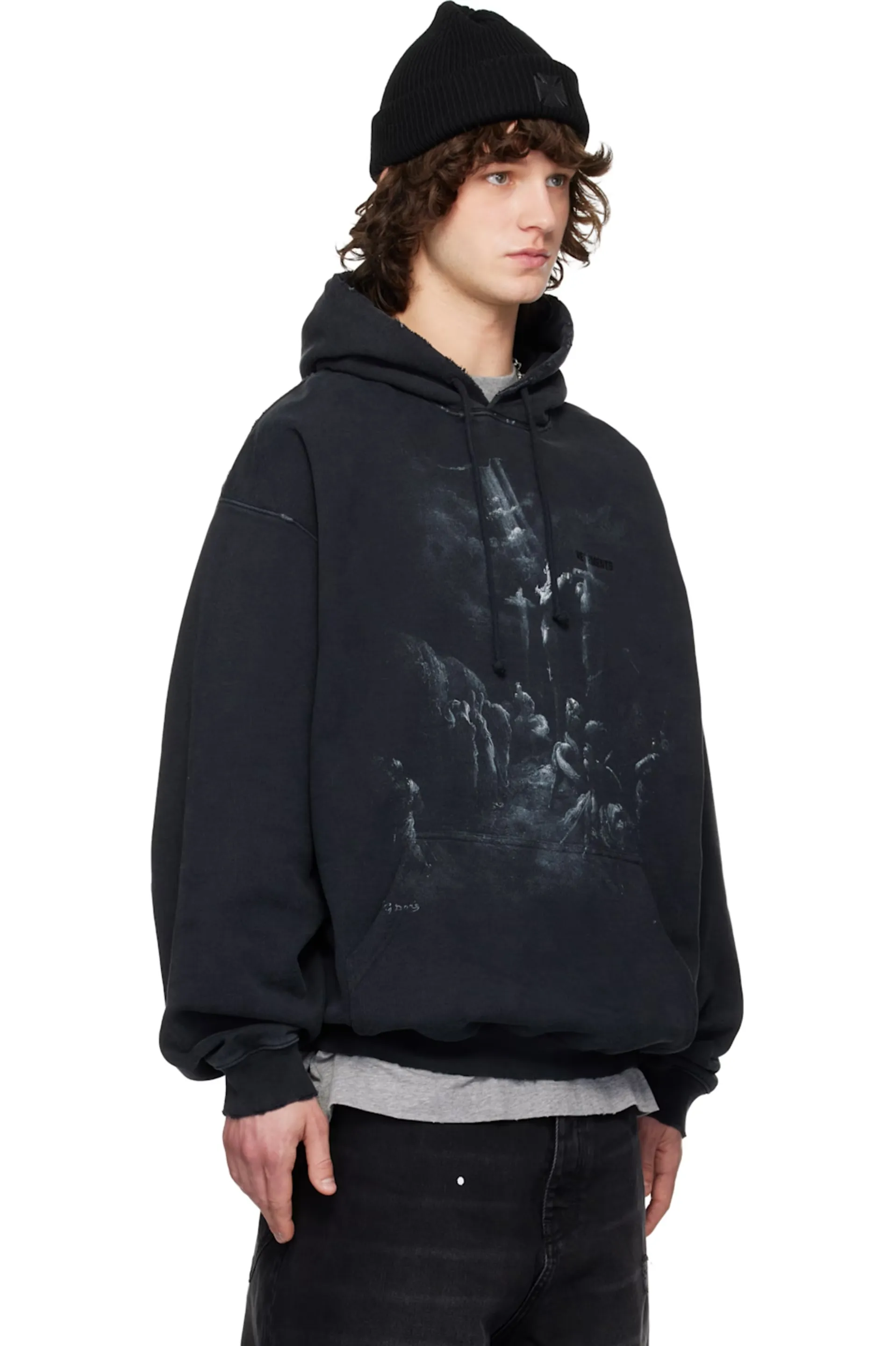 Washed Graphic Print Oversized Hoodie D23012728 — view 6