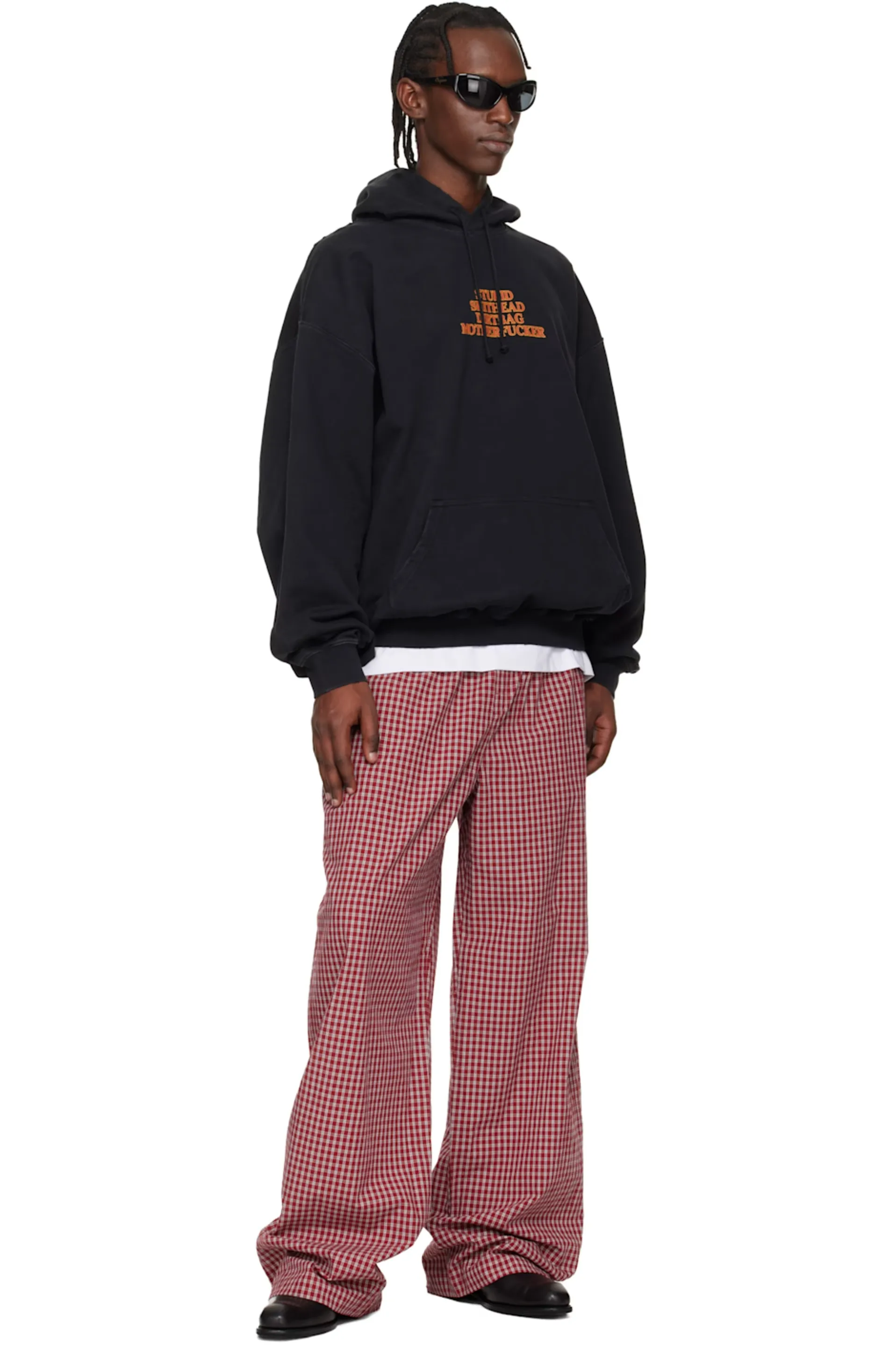 Logo Print Washed Cotton-Jersey Hoodie D23012726 — view 8