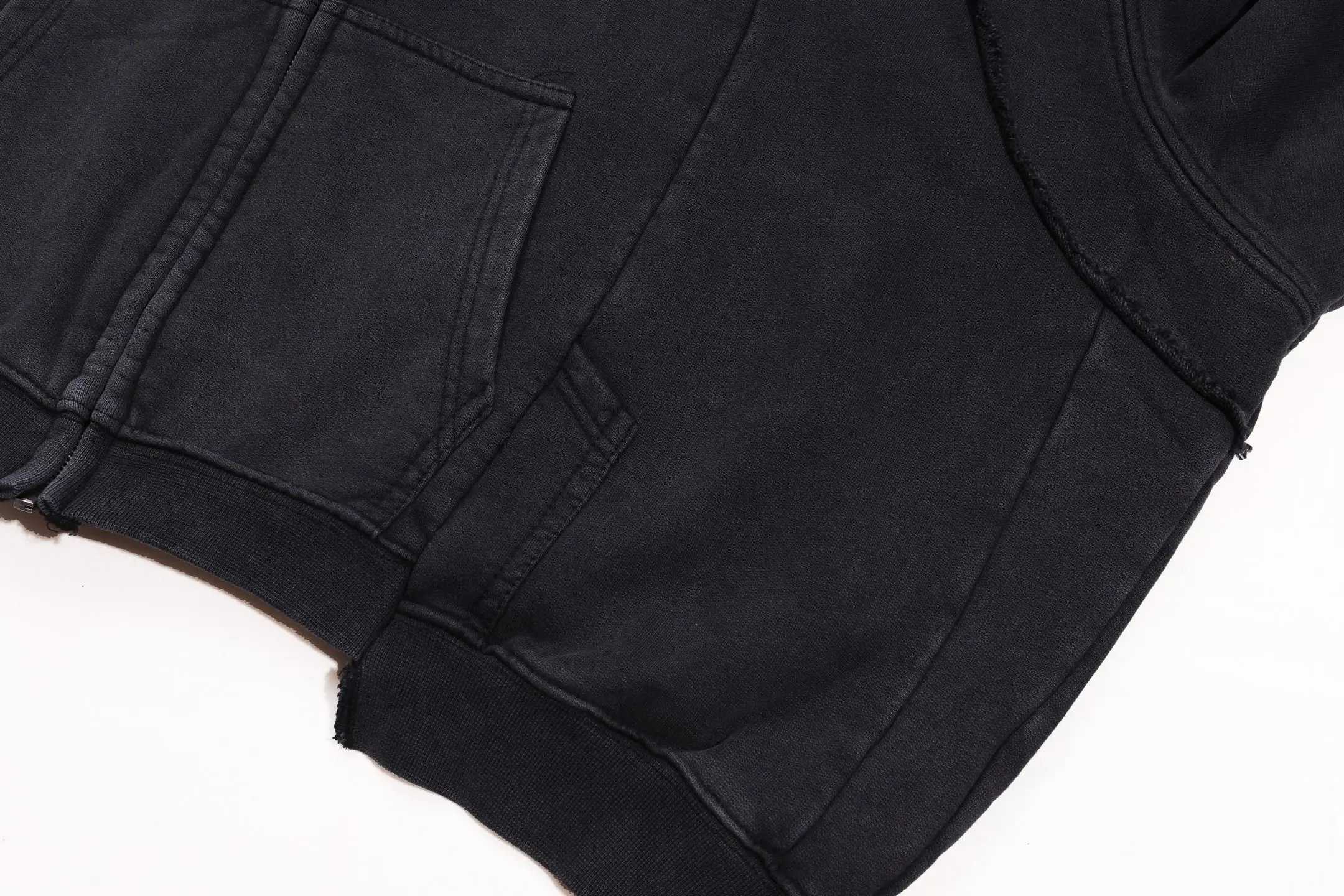 Panelled Washed Cotton Zip-Up Hoodie D36012748 — view 14