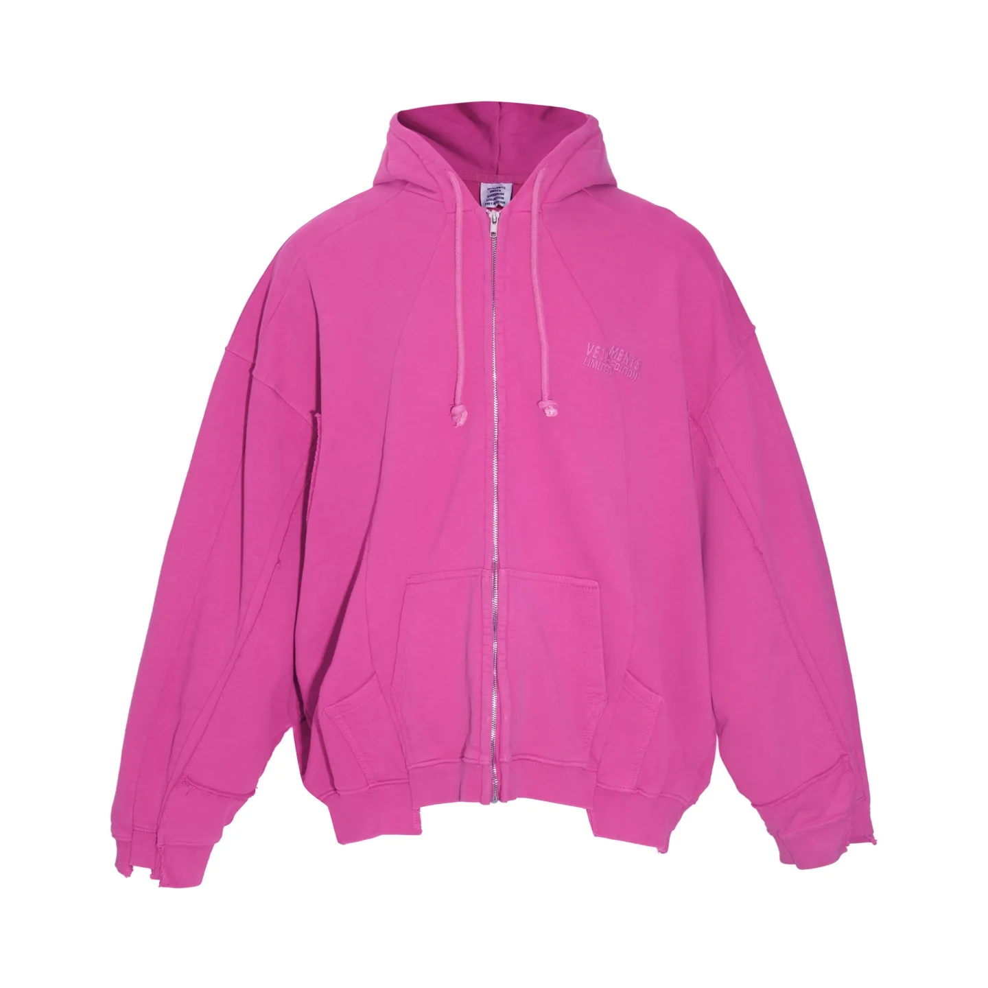 Panelled Washed Cotton Zip-Up Hoodie D36012748 — view 18