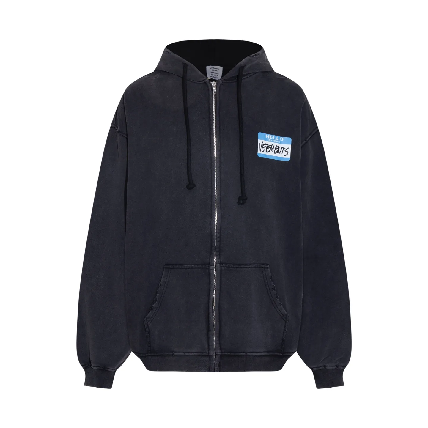 Logo-Print Distressed Cotton-Jersey Zip-Up Hoodie D28812746 — view 9