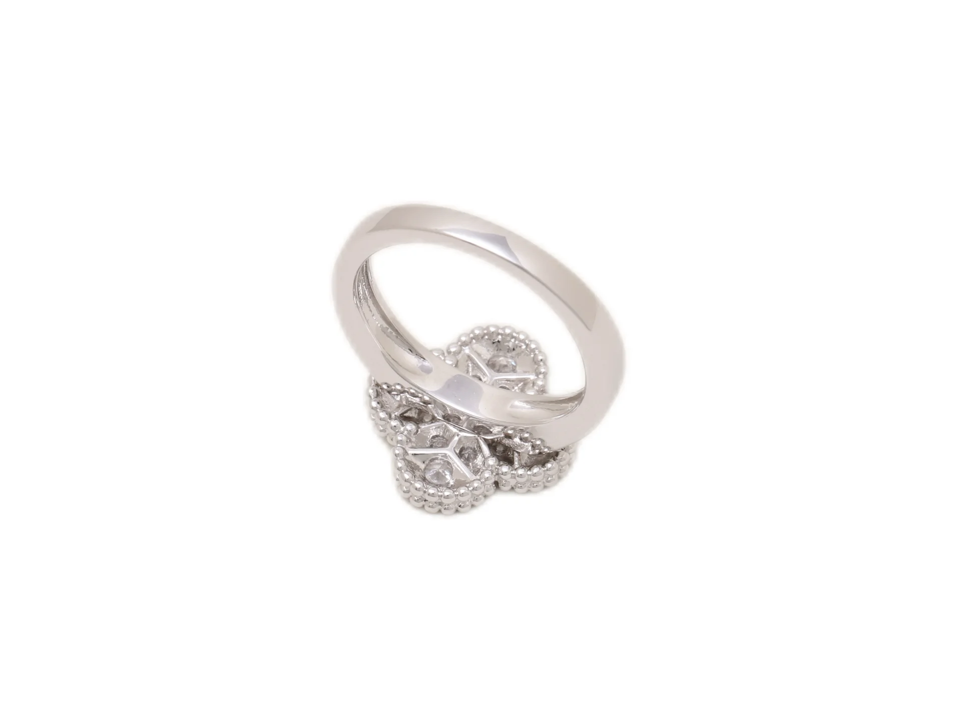 Vintage Alhambra Diamond-Set Clover Ring D15517703 — view 2
