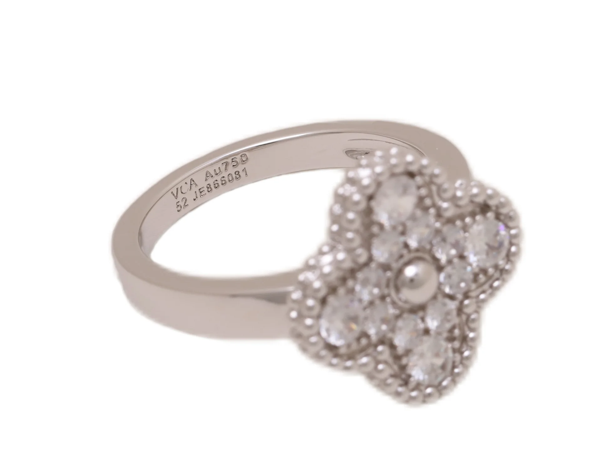 Vintage Alhambra Diamond-Set Clover Ring D15517703 — view 3