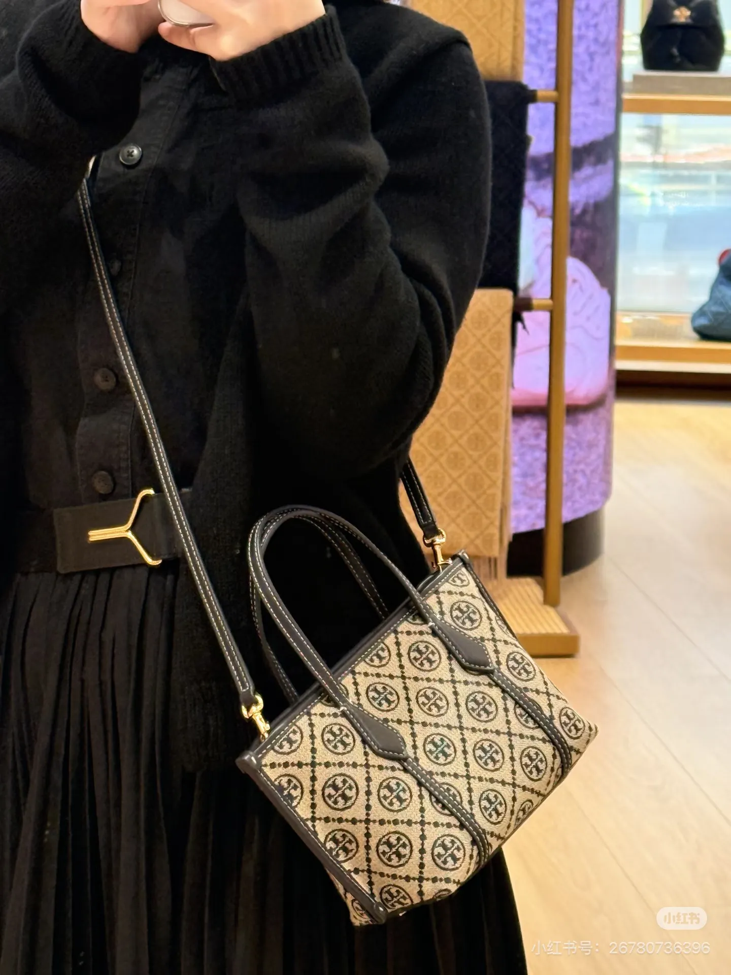 Tory Burch Monogram Mini Tote Bag D31018285 — view 2
