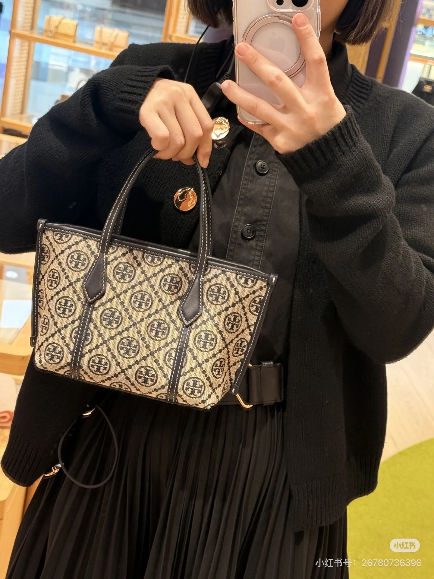 Tory Burch Monogram Mini Tote Bag D31018285 — view 3