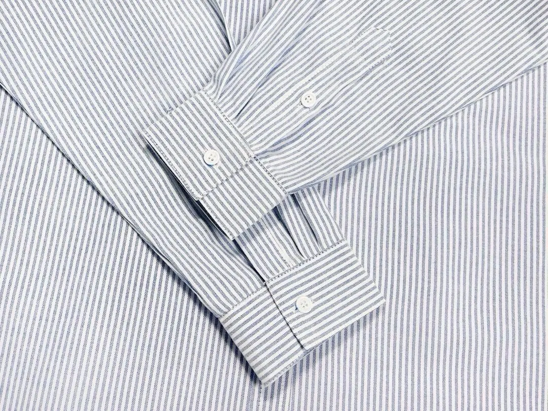 Leather Patch Striped Cotton Shirt D14520247 — view 4