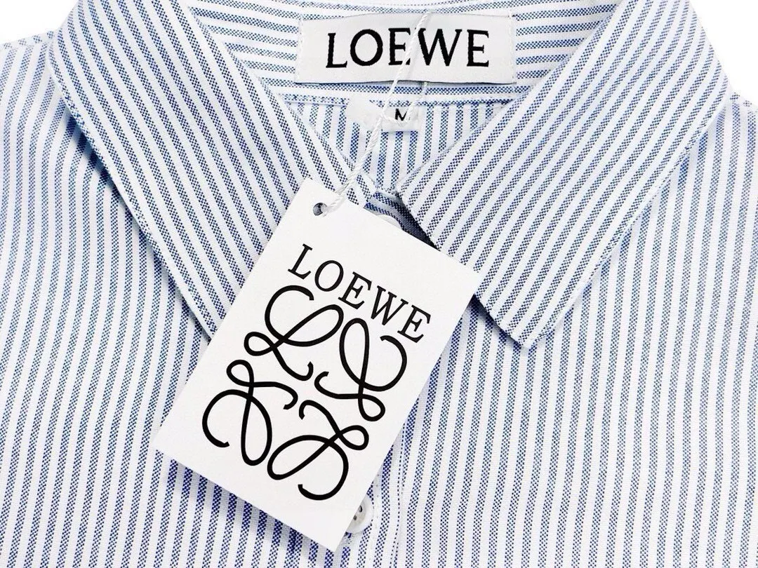 Leather Patch Striped Cotton Shirt D14520247 — view 7