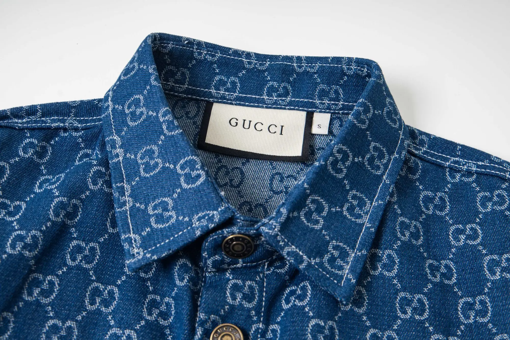 GG Monogram Jacquard Denim Shirt D15521714 — view 3