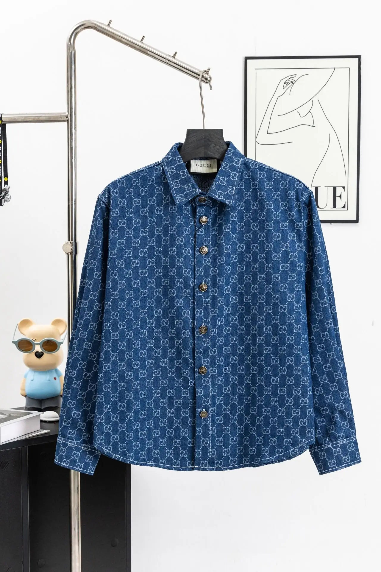 GG Monogram Jacquard Denim Shirt D15521713