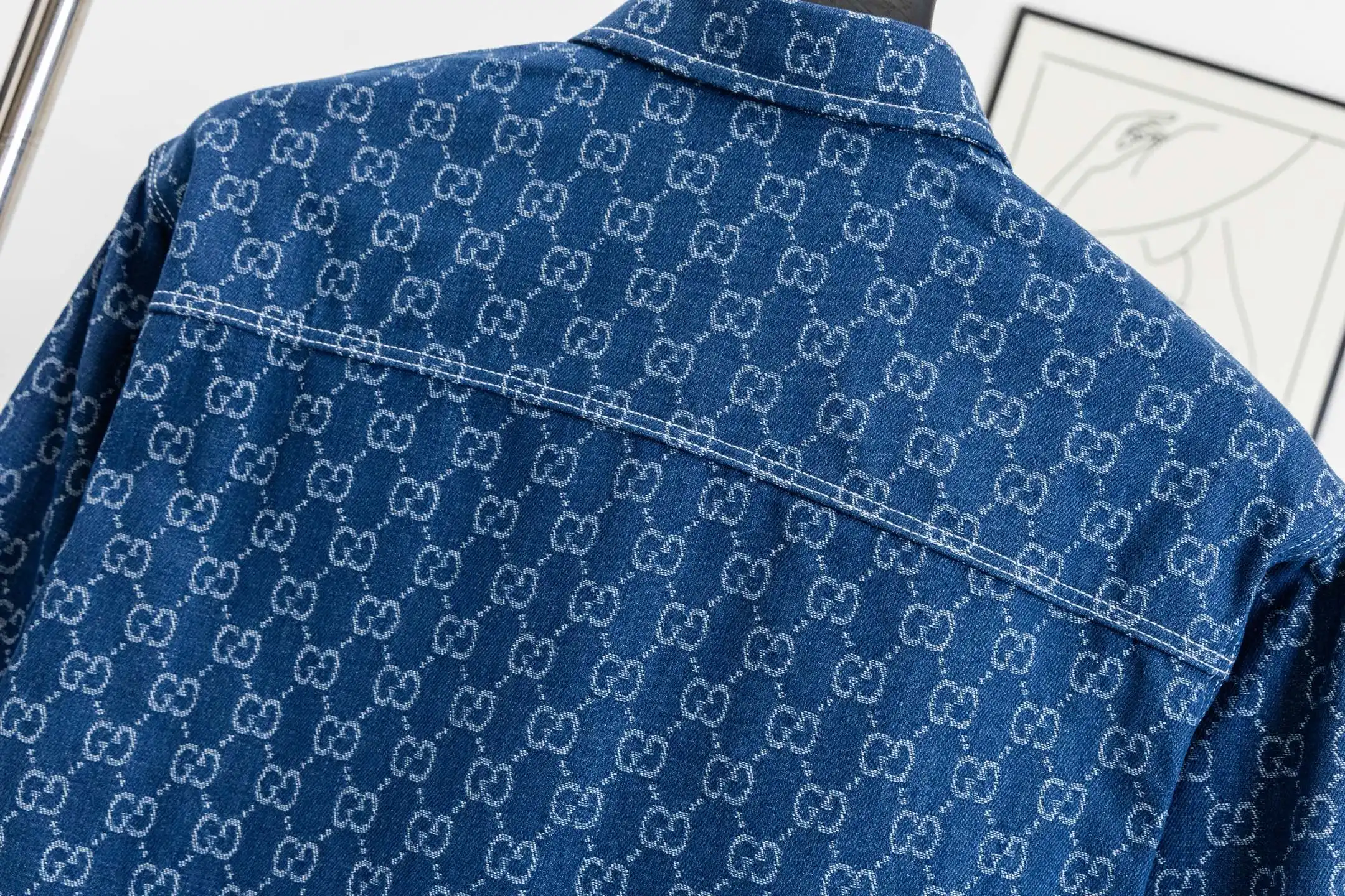 GG Monogram Jacquard Denim Shirt D15521713 — view 4
