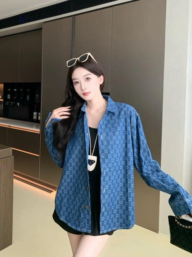 GG Monogram Jacquard Denim Shirt D15521712