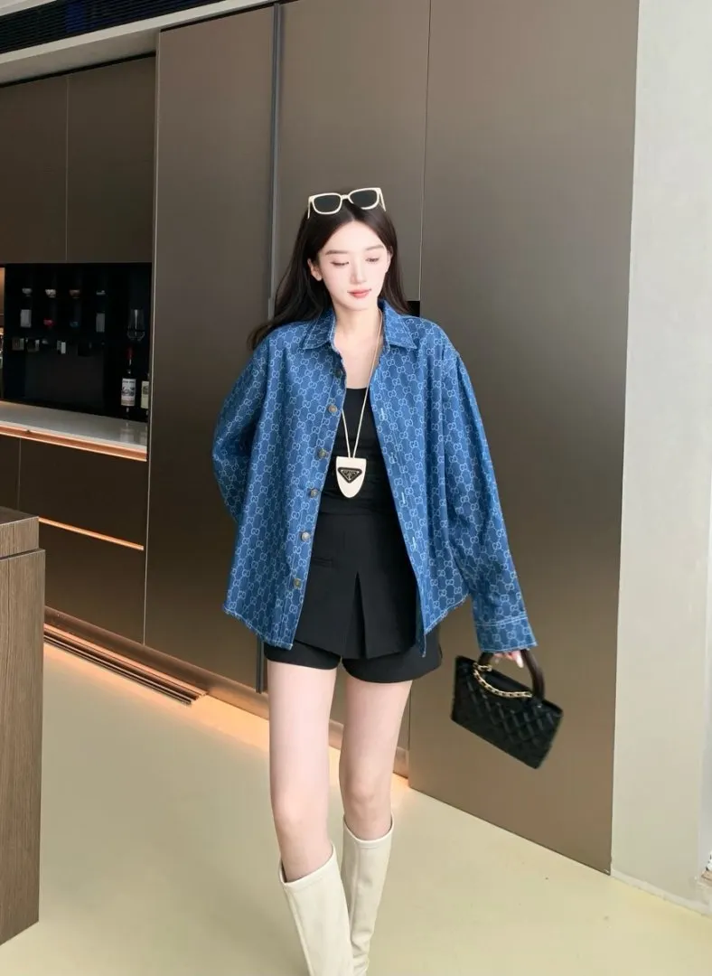 GG Monogram Jacquard Denim Shirt D15521712 — view 2