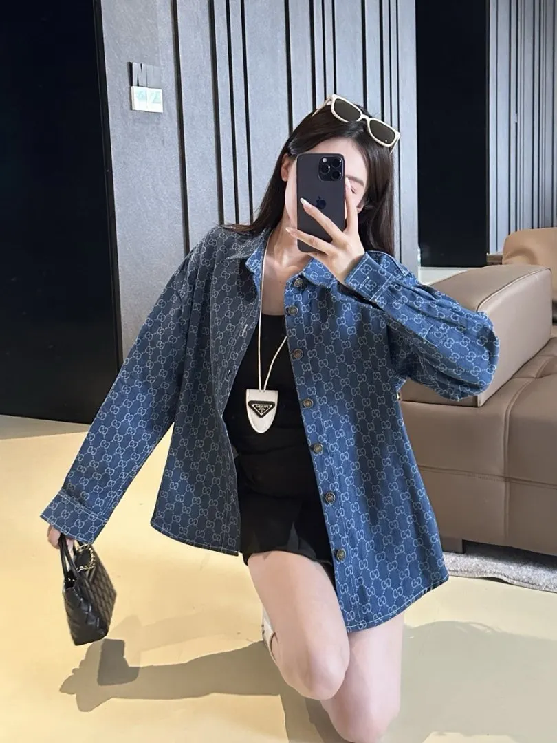 GG Monogram Jacquard Denim Shirt D15521712 — view 4