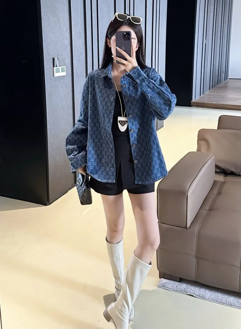 GG Monogram Jacquard Denim Shirt D15521712 — view 5
