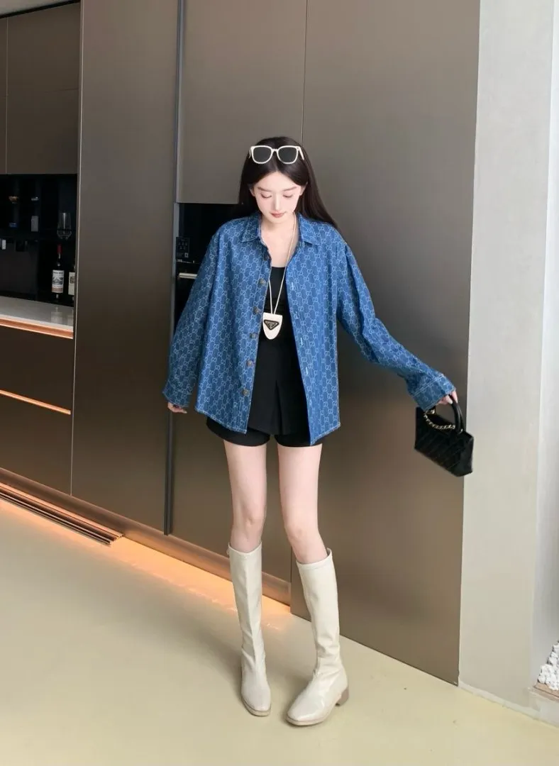 GG Monogram Jacquard Denim Shirt D15521712 — view 7