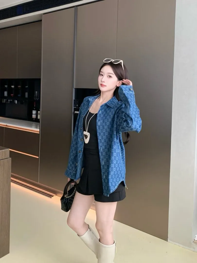 GG Monogram Jacquard Denim Shirt D15521712 — view 8