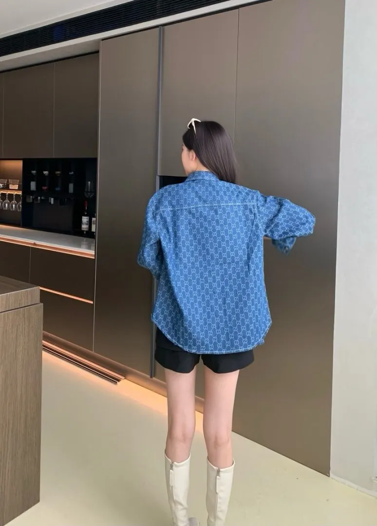 GG Monogram Jacquard Denim Shirt D15521712 — view 9