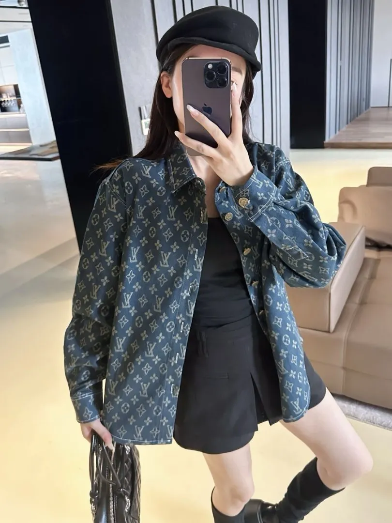 Monogram Jacquard Washed Denim Shirt D15521706 — view 10
