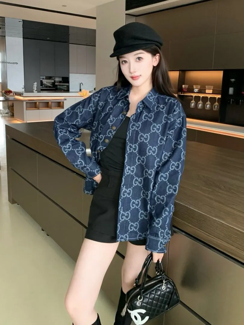GG Monogram Jacquard Denim Shirt D15521709 — view 2